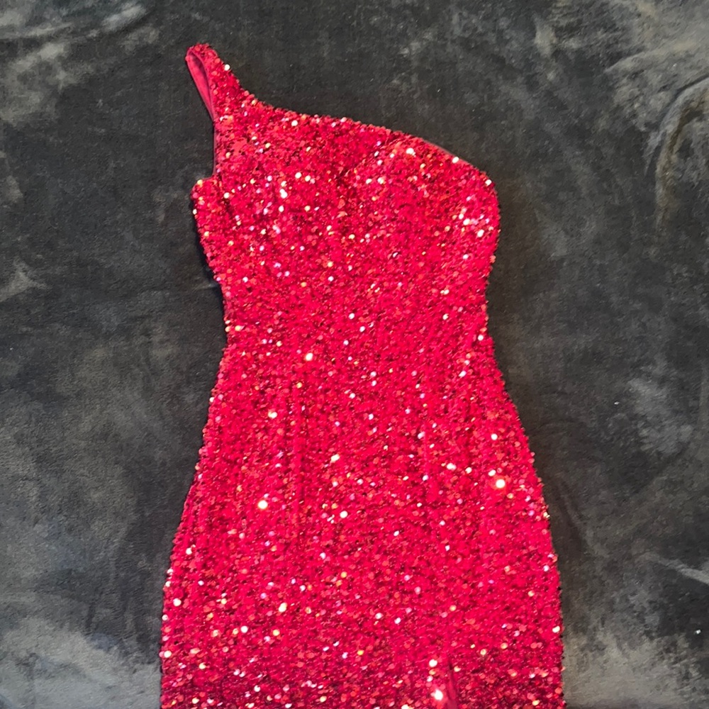 Sherri hill red sequin gown